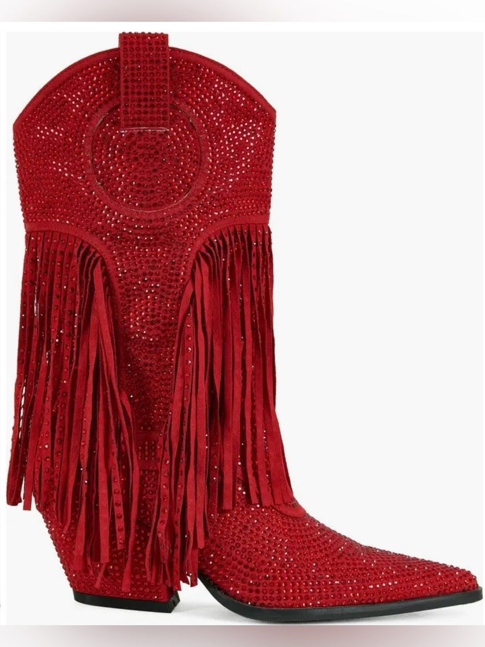 AZALEA WANG red with the rhinestone and fringe size 6